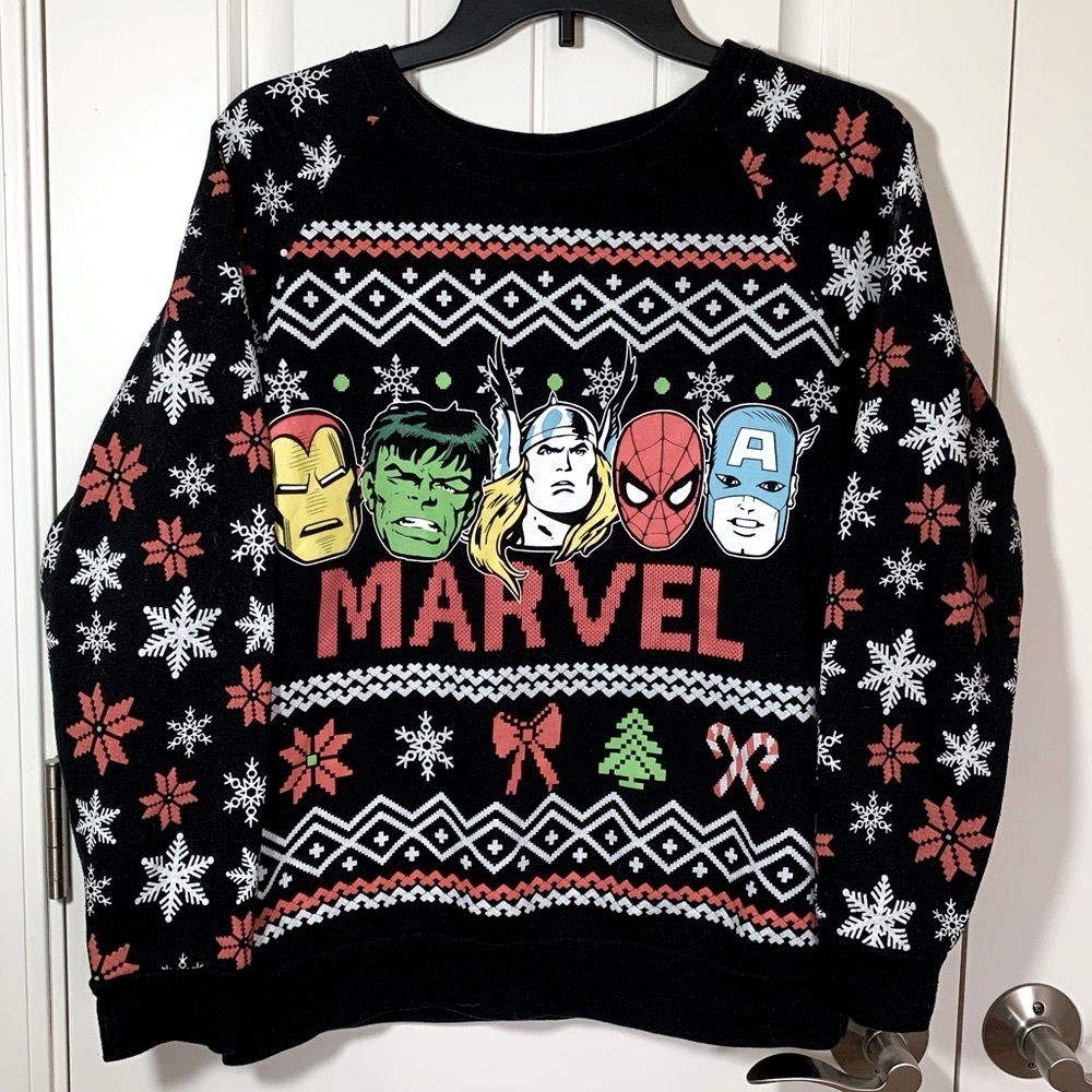 Marvel Nordic Ugly Christmas Sweatshirt Size 7/9 Juniors